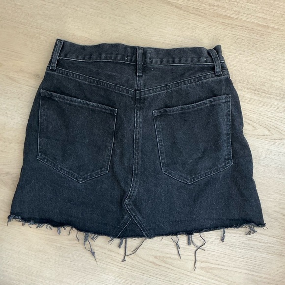 Agolde Black Mini Skirt Distressed Casual - Picture 4 of 4